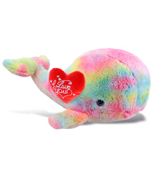PLUSH I LOVE YOU RED HEART - SUPER-SOFT PLUSH - RAINBOW WHALE XL 15"