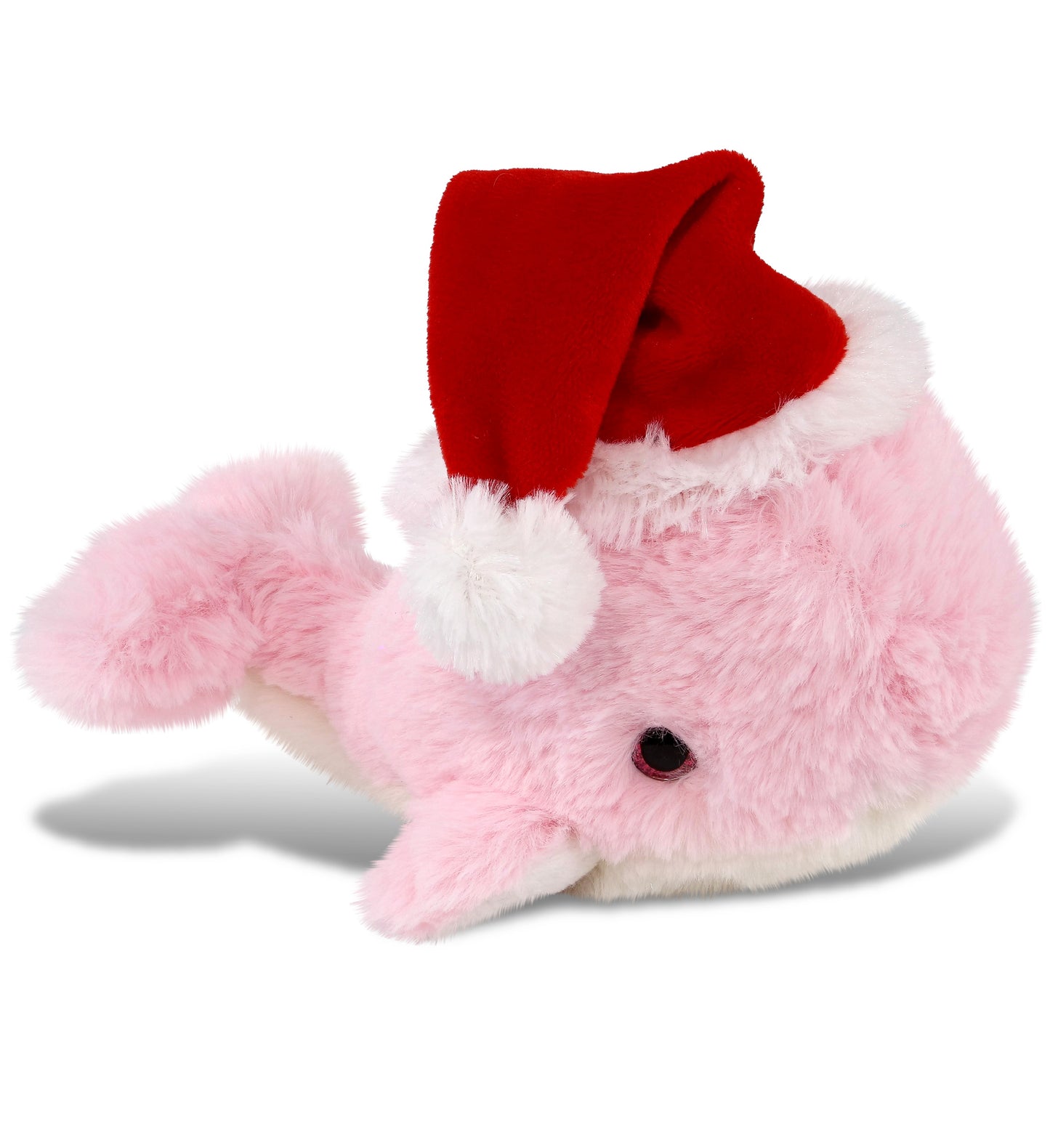 PLUSH SANTA - SUPER-SOFT PLUSH - PINK WHALE SMALL 7"