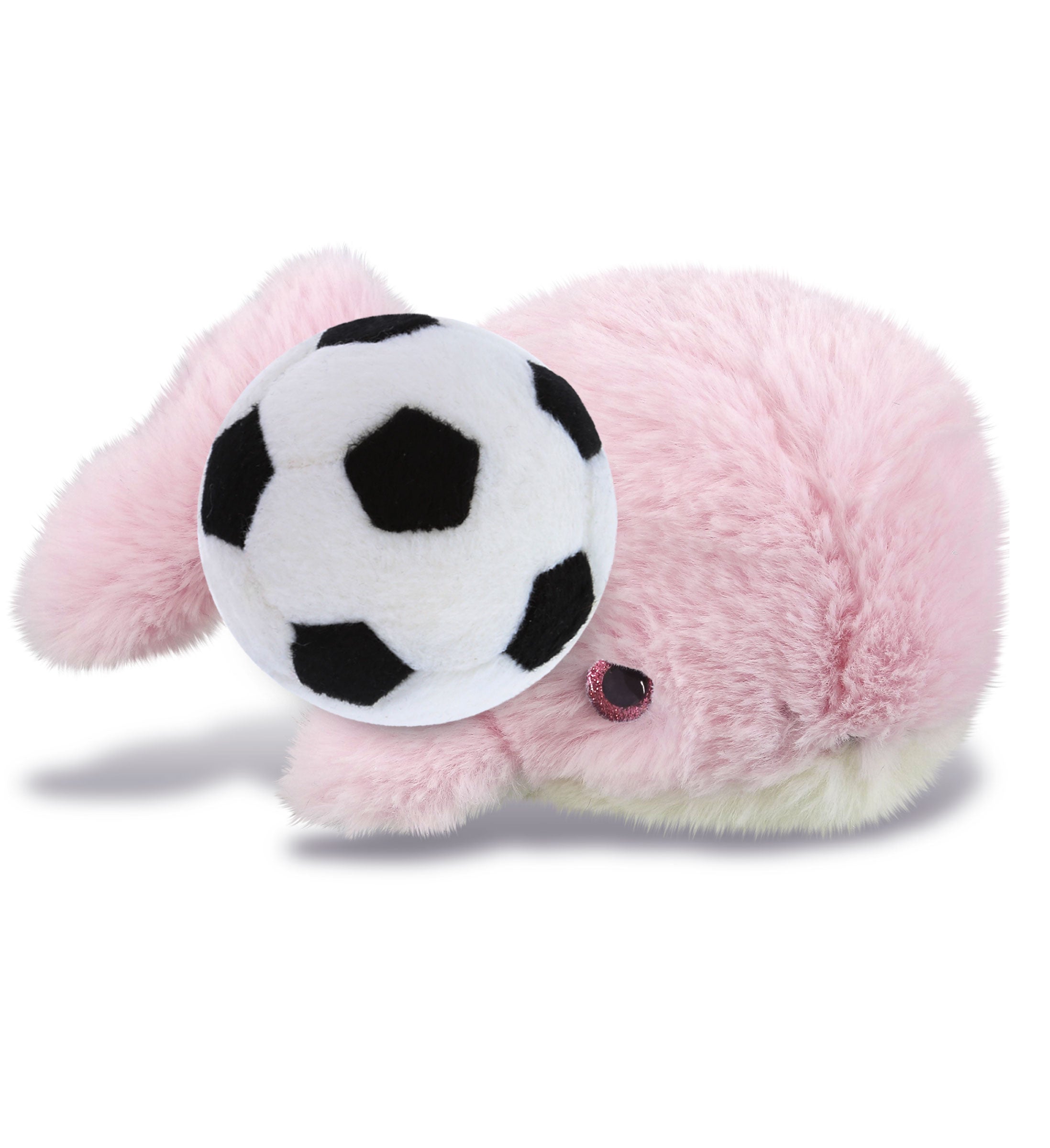 SUPER-SOFT PLUSH - PINK WHALE SMALL 7" WITH SOCCER PLUSH