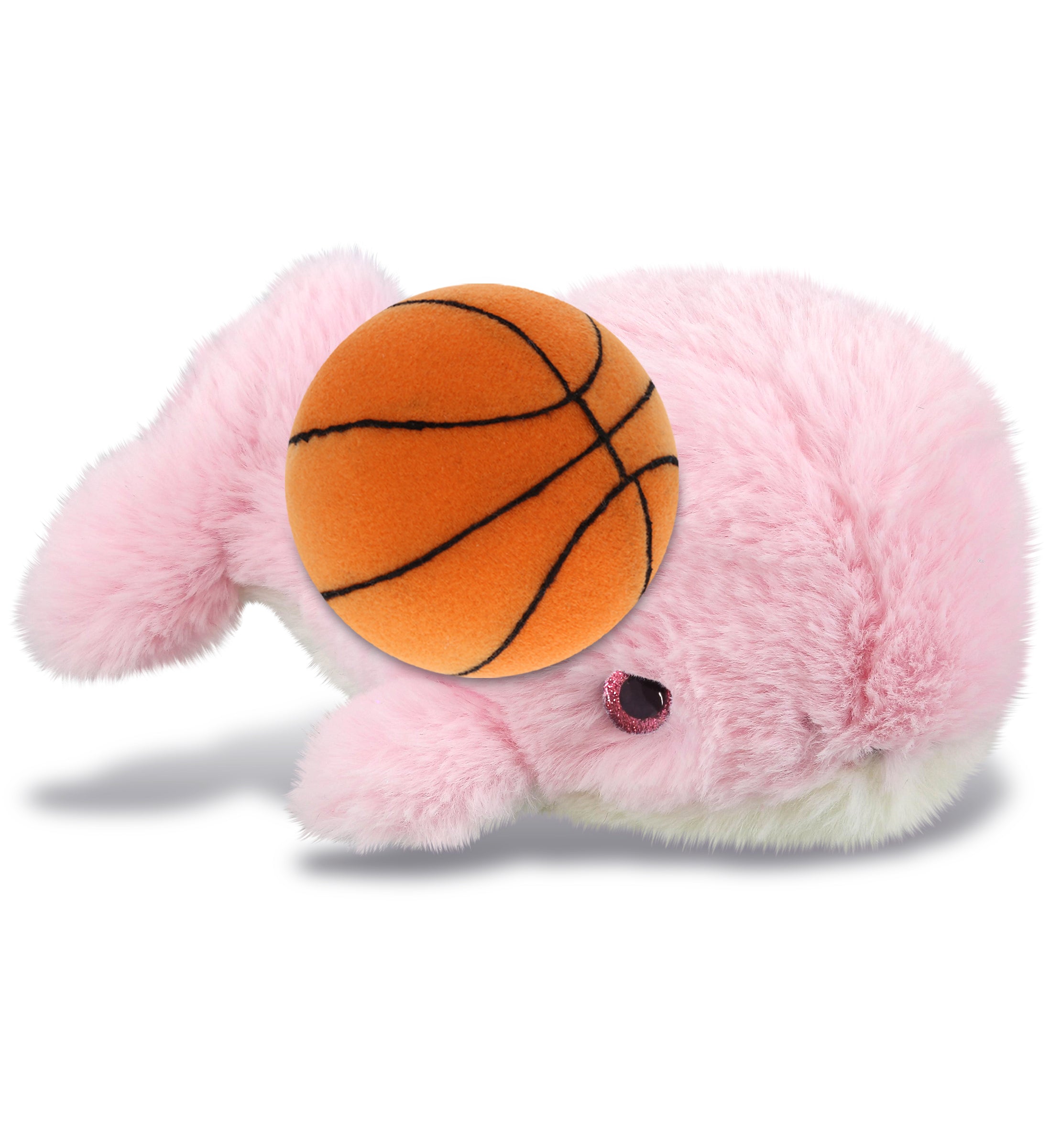 PLUSH BASKETBALL - SUPER-SOFT PLUSH - PINK WHALE SMALL 7"
