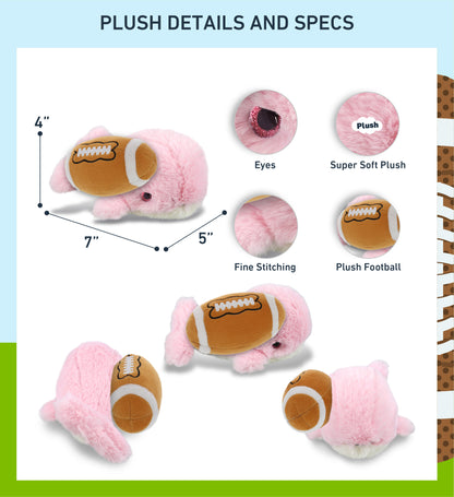 SUPER-SOFT PLUSH - PINK WHALE SMALL 7" WITH FOOTBALL PLUSH