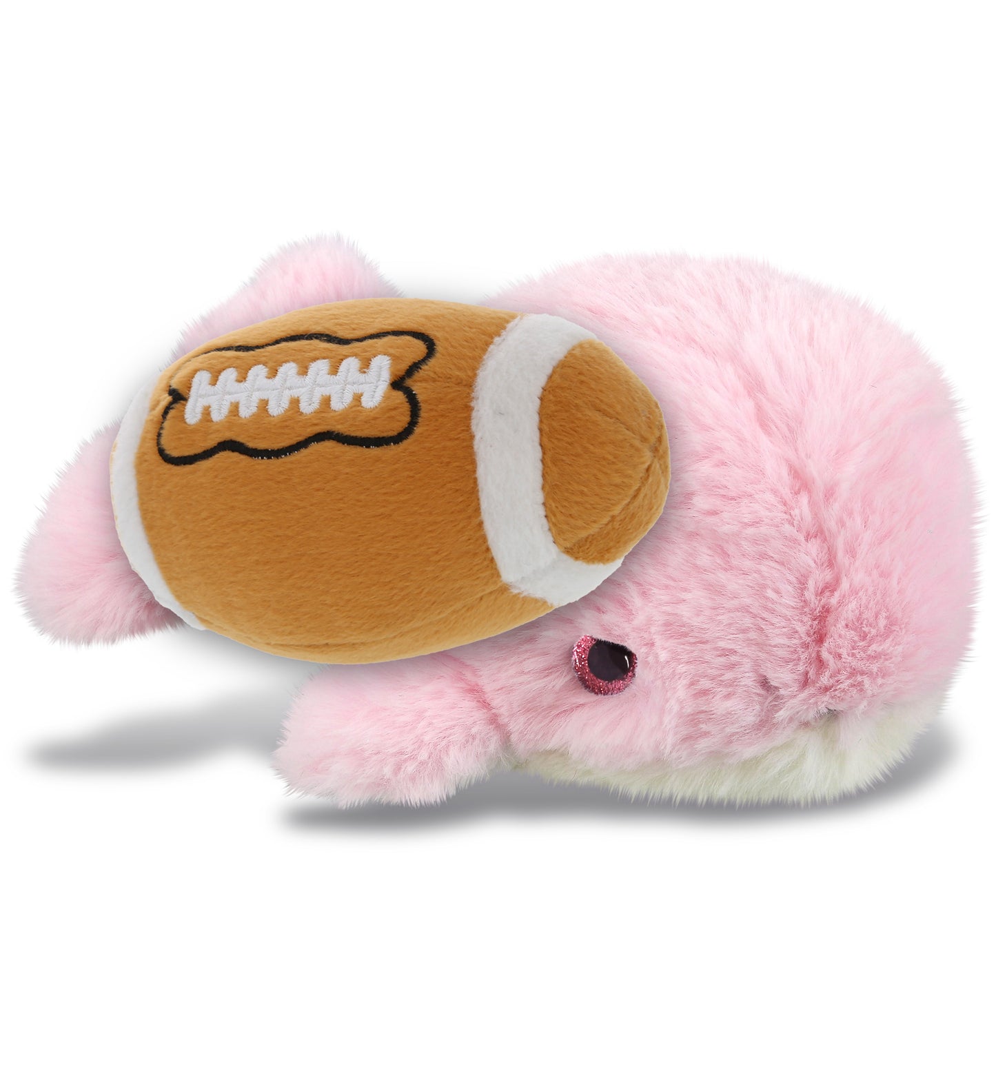 SUPER-SOFT PLUSH - PINK WHALE SMALL 7" WITH FOOTBALL PLUSH