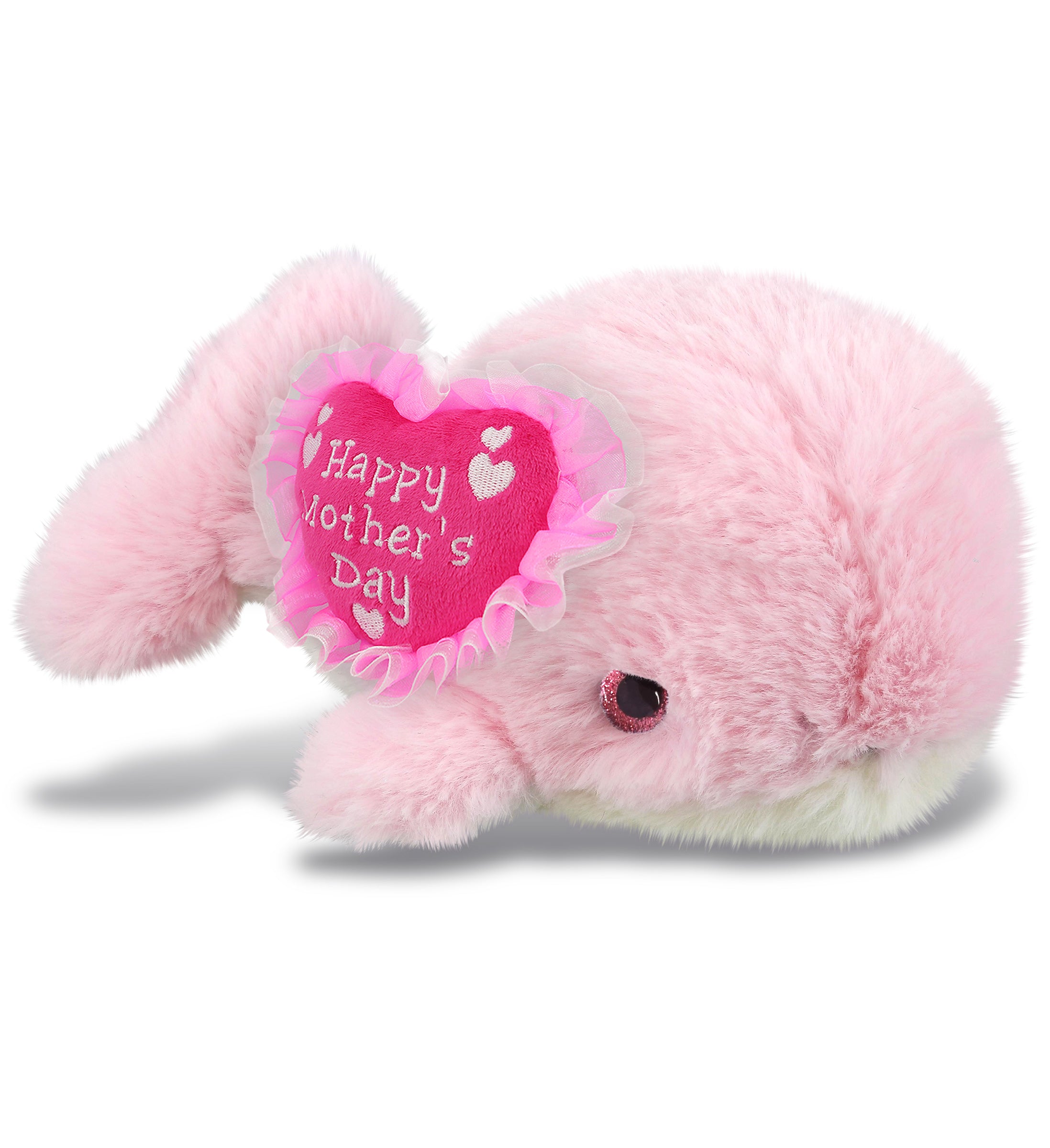 PLUSH MOTHERS DAY HEART - SUPER-SOFT PLUSH - PINK WHALE SMALL 7"