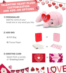 PLUSH I LOVE YOU RED HEART - SUPER-SOFT PLUSH - PINK WHALE SMALL 7"