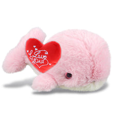 PLUSH I LOVE YOU RED HEART - SUPER-SOFT PLUSH - PINK WHALE SMALL 7"