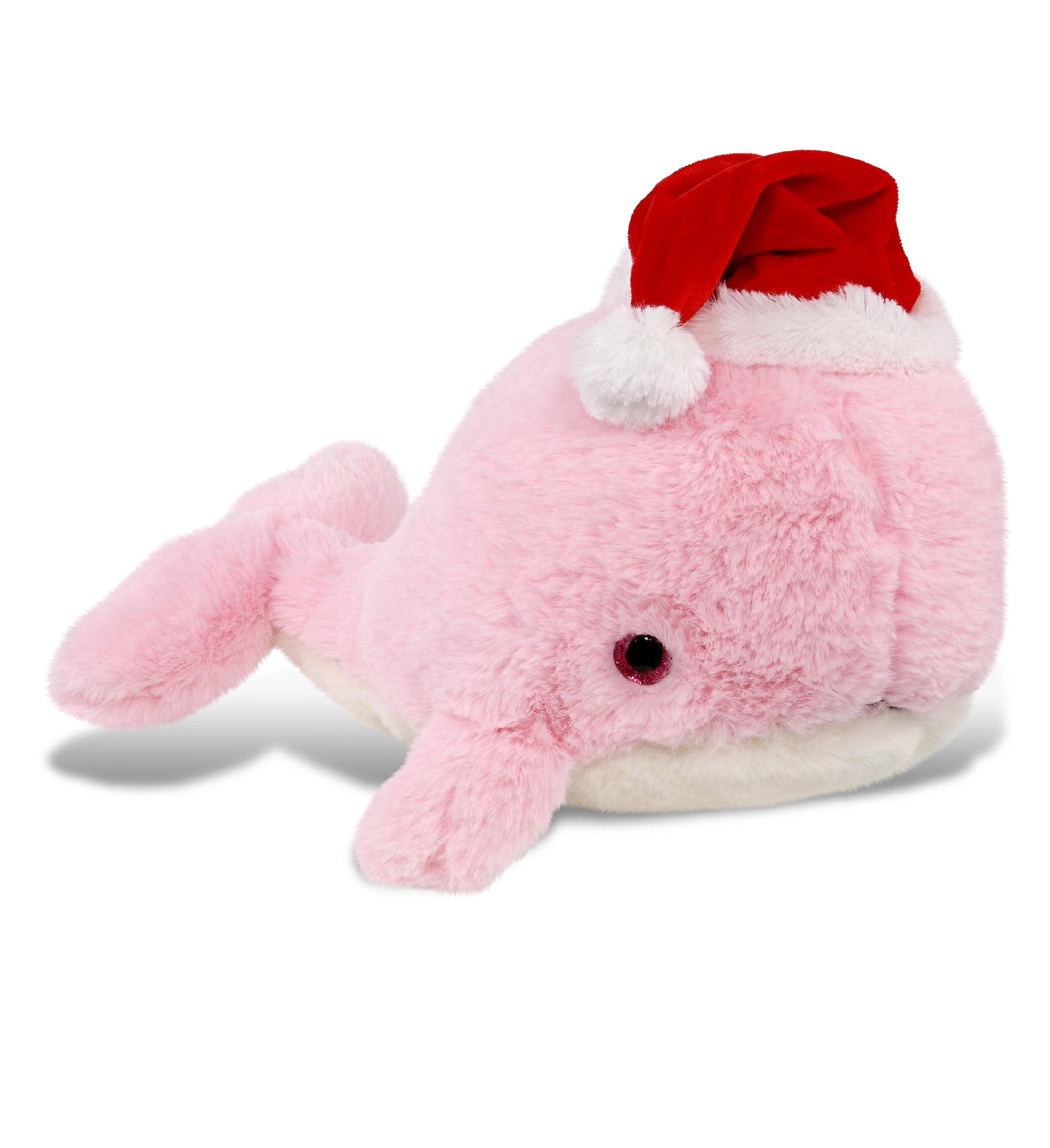 PLUSH SANTA - SUPER-SOFT PLUSH - PINK WHALE LARGE 13"