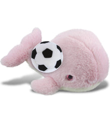 SUPER-SOFT PLUSH - PINK WHALE LARGE 13" WITH SOCCER PLUSH