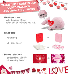 PLUSH I LOVE YOU RED HEART - SUPER-SOFT PLUSH - PINK WHALE LARGE 13"