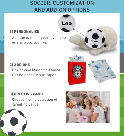 SUPER-SOFT PLUSH - WHITE WHALE SMALL 7" WITH SOCCER PLUSH