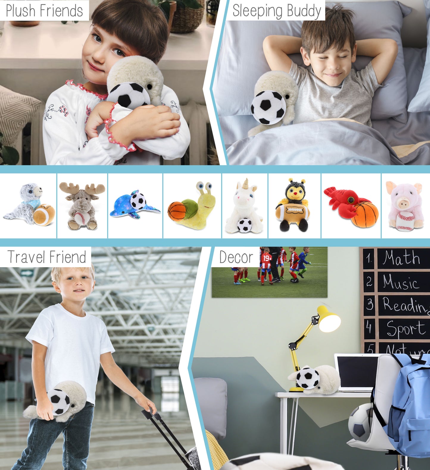 SUPER-SOFT PLUSH - WHITE WHALE SMALL 7" WITH SOCCER PLUSH