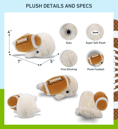 SUPER-SOFT PLUSH - WHITE WHALE SMALL 7" WITH FOOTBALL PLUSH