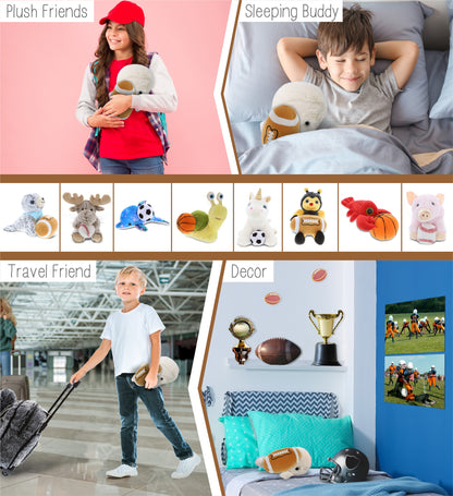 SUPER-SOFT PLUSH - WHITE WHALE SMALL 7" WITH FOOTBALL PLUSH