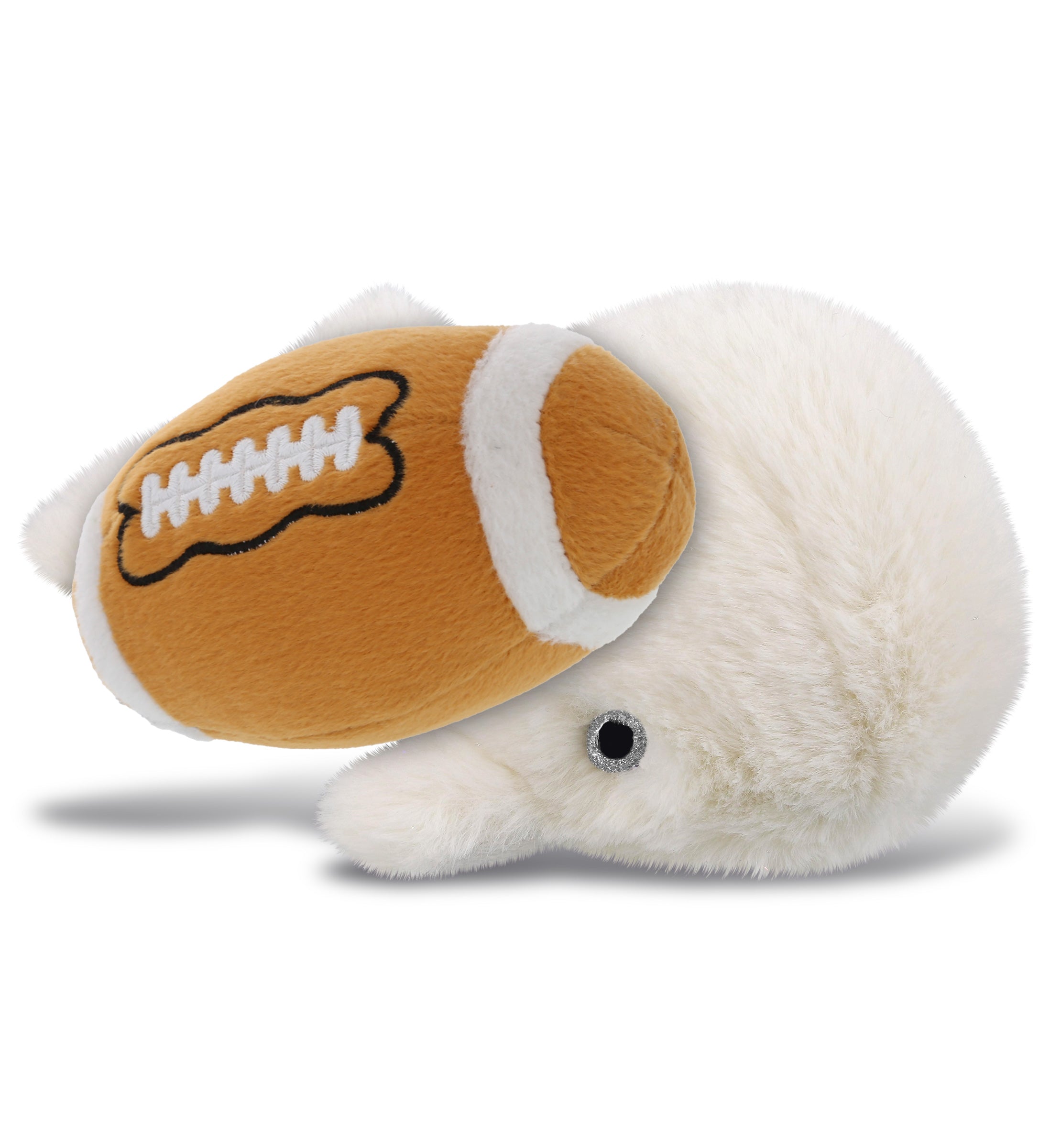 SUPER-SOFT PLUSH - WHITE WHALE SMALL 7" WITH FOOTBALL PLUSH
