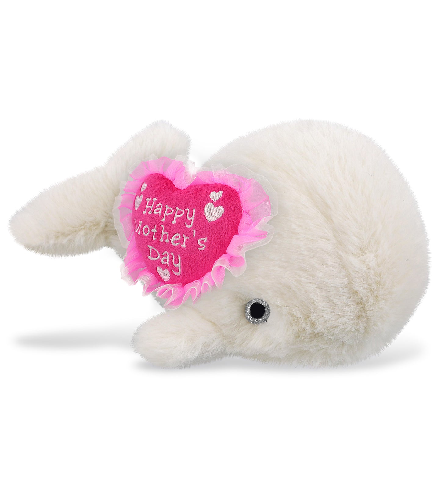PLUSH MOTHERS DAY HEART - SUPER-SOFT PLUSH - WHITE WHALE SMALL 7"