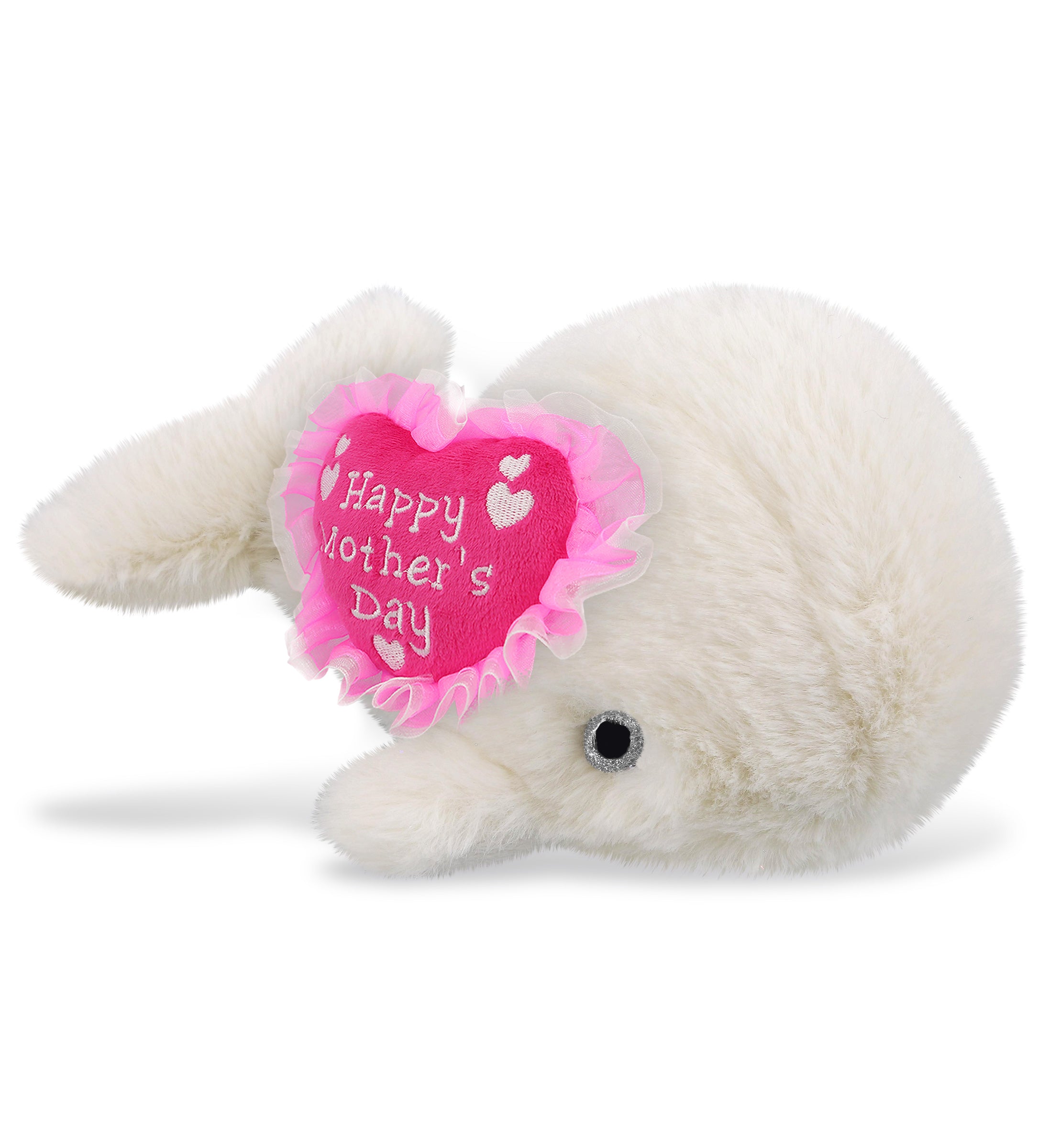 PLUSH MOTHERS DAY HEART - SUPER-SOFT PLUSH - WHITE WHALE SMALL 7"