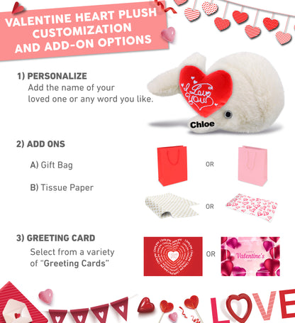 PLUSH I LOVE YOU RED HEART - SUPER-SOFT PLUSH - WHITE WHALE SMALL 7"