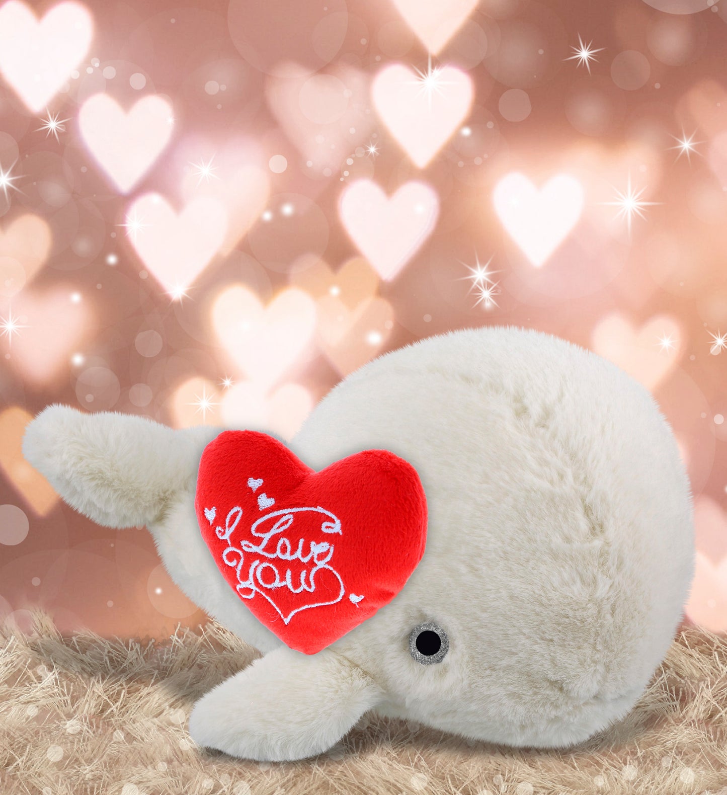 PLUSH I LOVE YOU RED HEART - SUPER-SOFT PLUSH - WHITE WHALE SMALL 7"