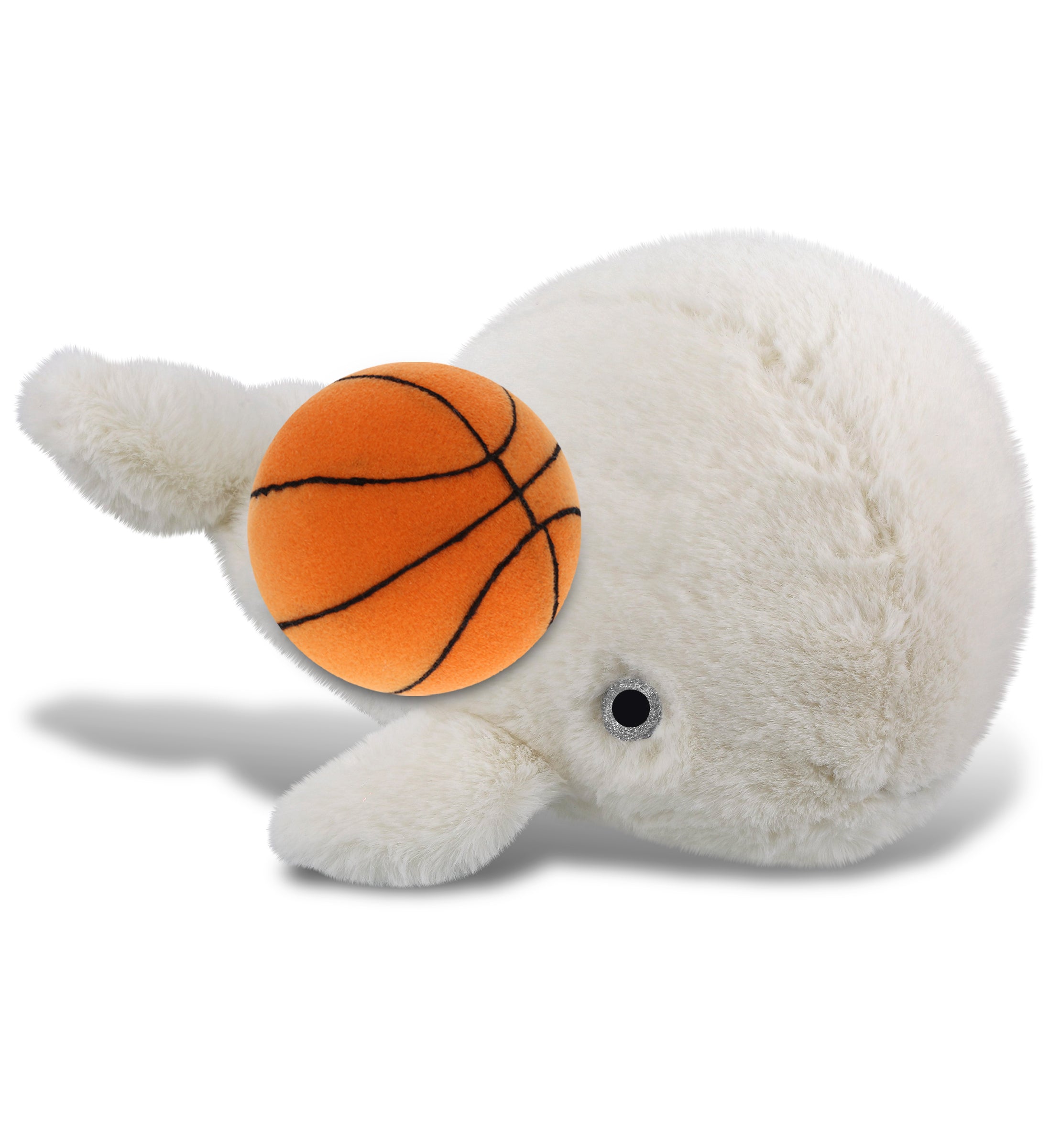 PLUSH BASKETBALL - SUPER-SOFT PLUSH - WHITE WHALE LARGE 13"