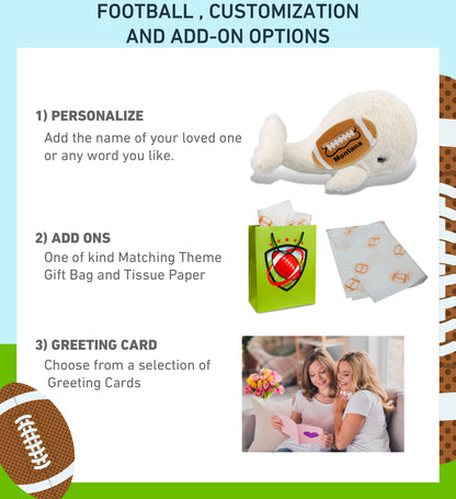 SUPER-SOFT PLUSH - WHITE WHALE LARGE 13" WITH FOOTBALL PLUSH