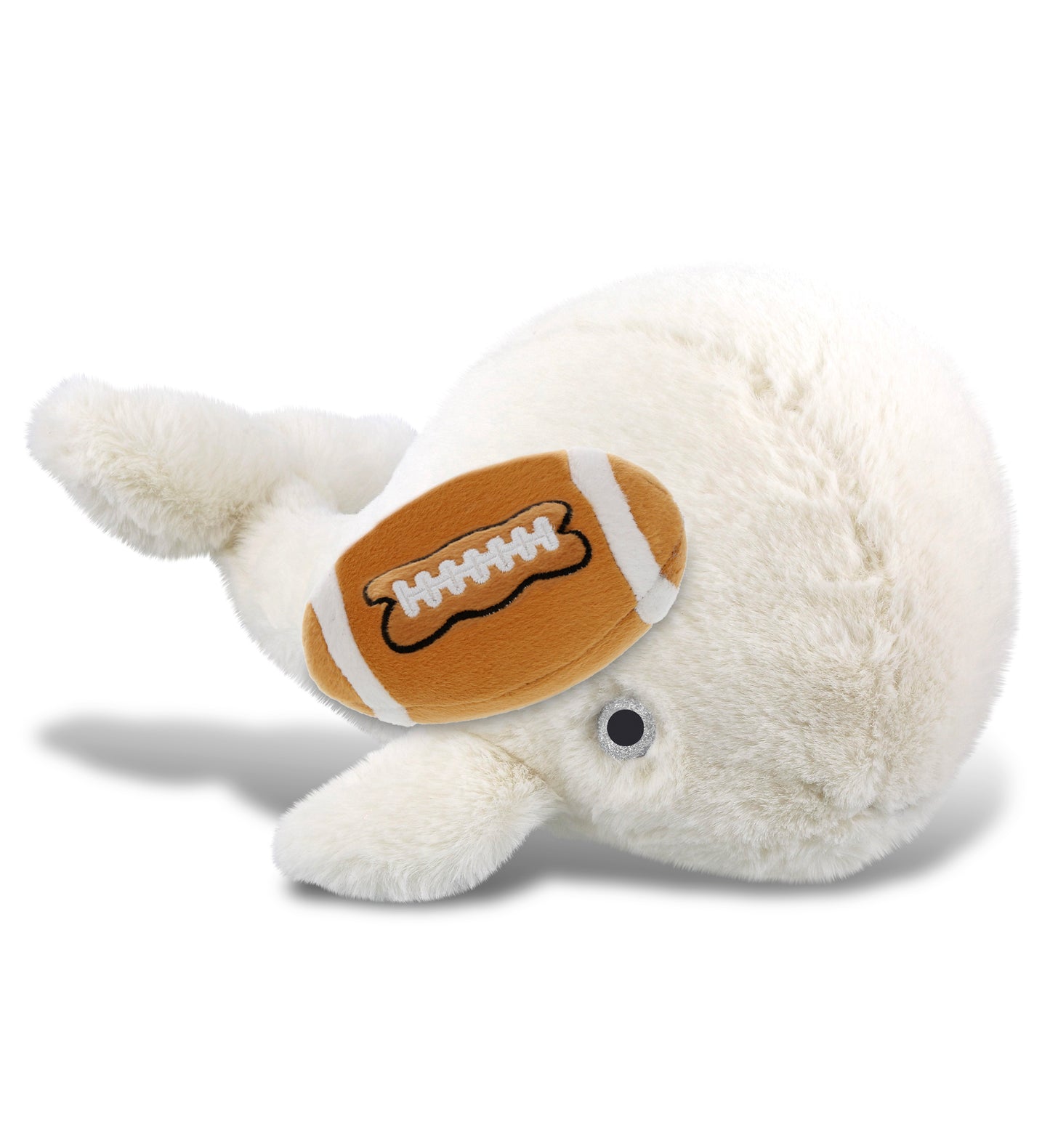 SUPER-SOFT PLUSH - WHITE WHALE LARGE 13" WITH FOOTBALL PLUSH