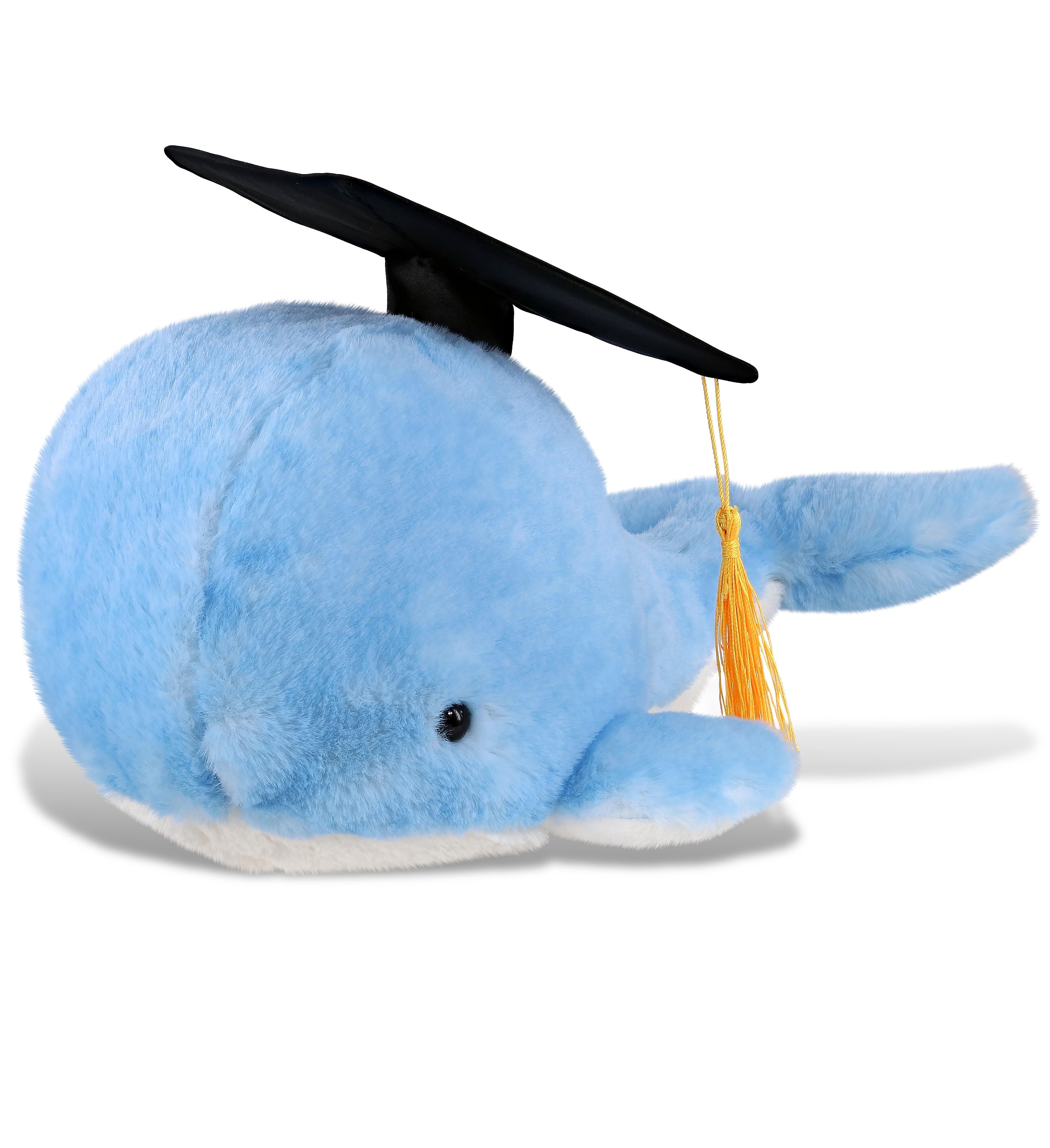 PLUSH GRADUATION - SUPER-SOFT PLUSH - BLUE WHALE LARGE 13"