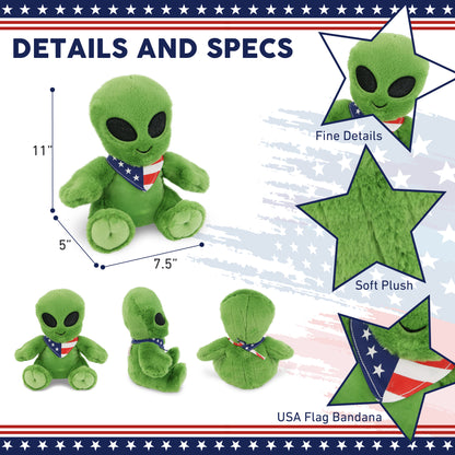 SUPER-SOFT PLUSH - ALIEN 11" WITH USA BANDANA
