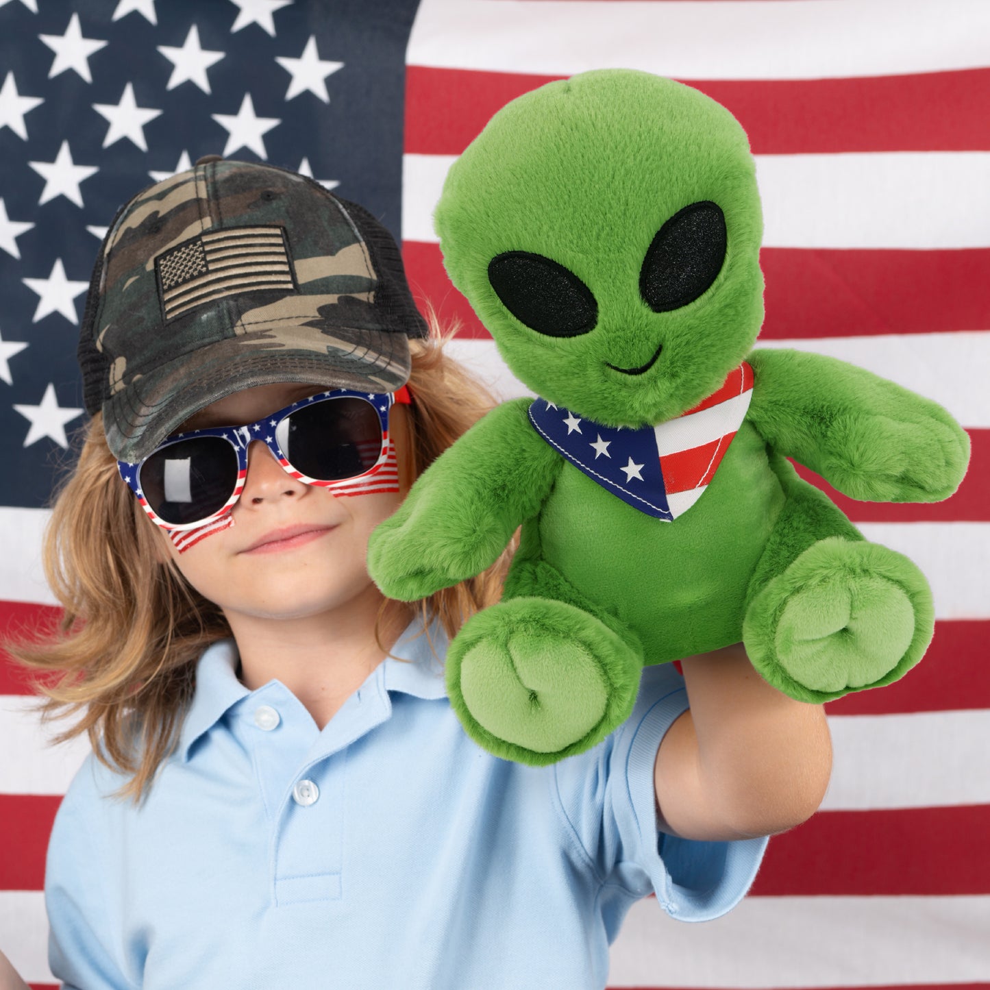 SUPER-SOFT PLUSH - ALIEN 11" WITH USA BANDANA