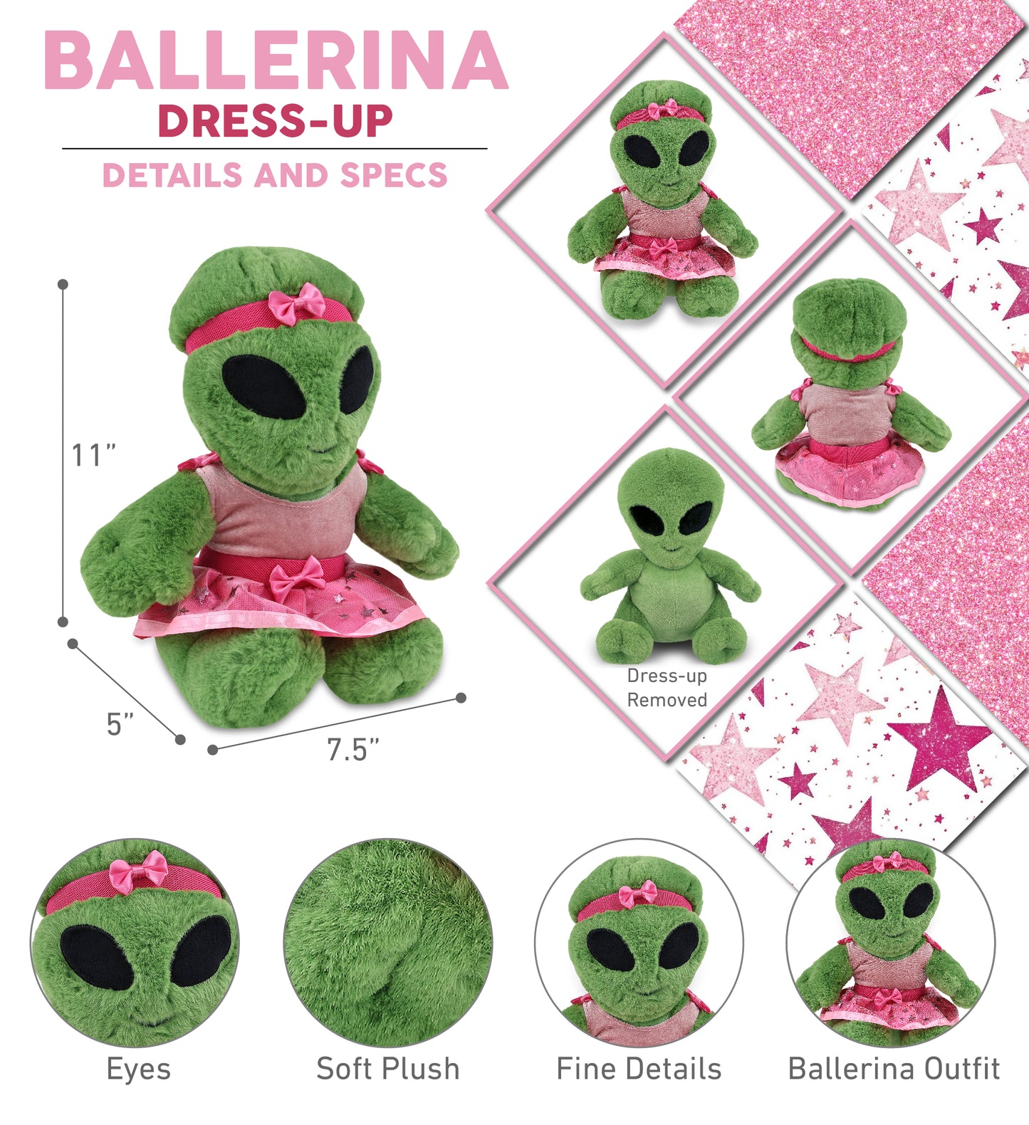 SUPER-SOFT PLUSH - ALIEN 11" BALLERINA