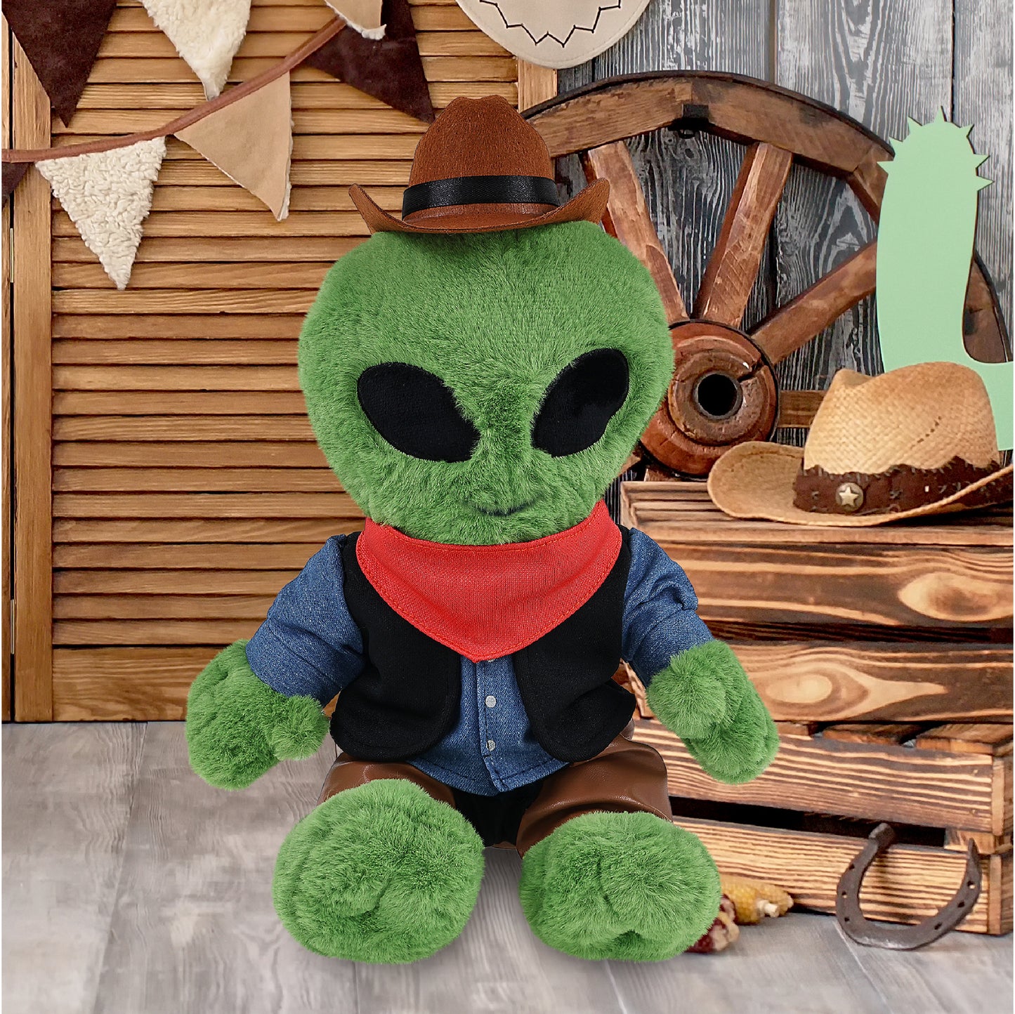SUPER-SOFT PLUSH - ALIEN 11" COWBOY DRESS UP