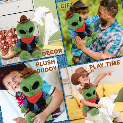 SUPER-SOFT PLUSH - ALIEN 11" COWBOY DRESS UP