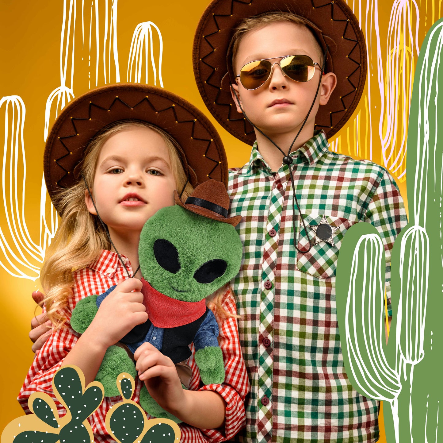 SUPER-SOFT PLUSH - ALIEN 11" COWBOY DRESS UP