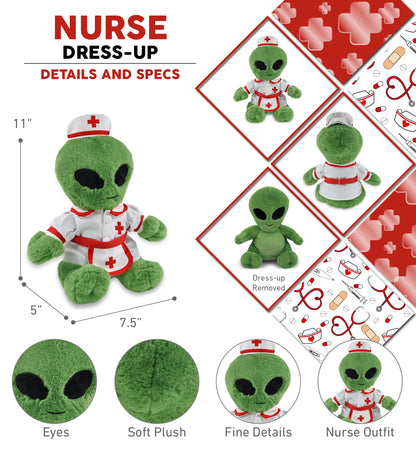 SUPER-SOFT PLUSH - ALIEN 11" With NURSE Dress-Up