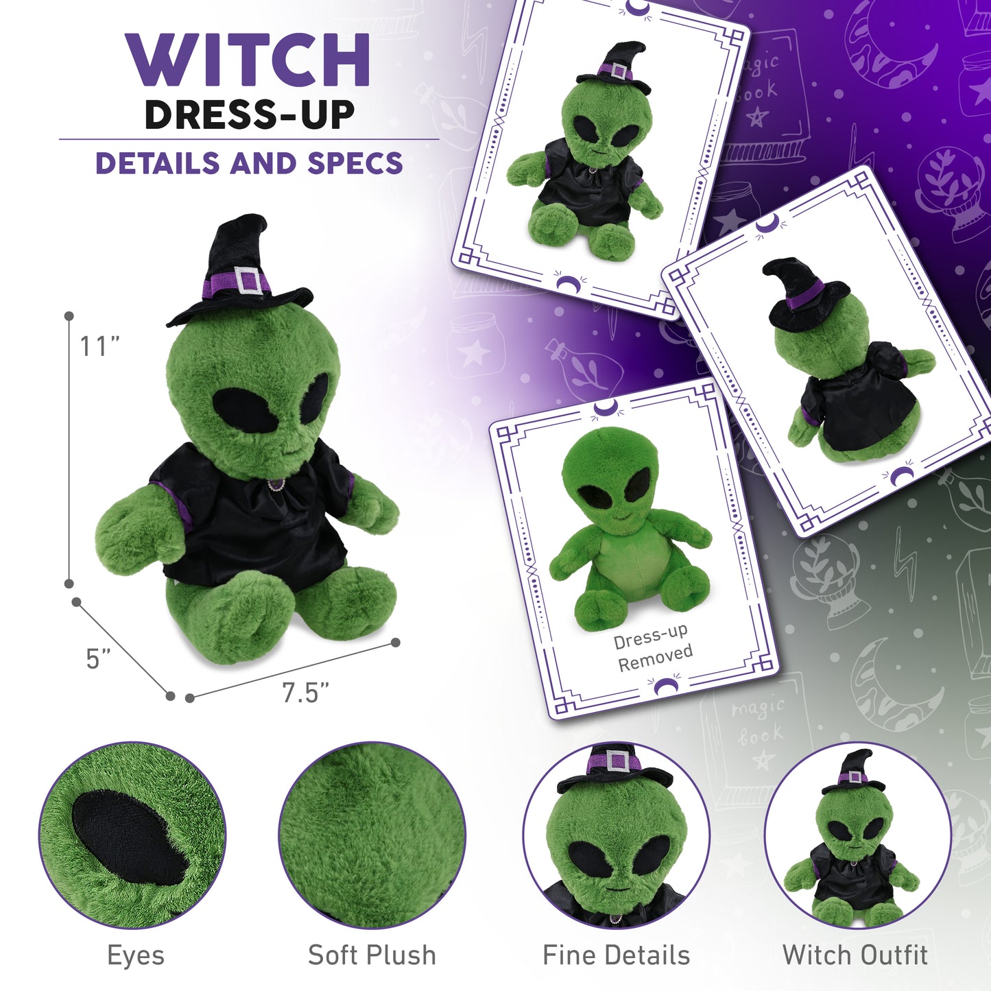SUPER-SOFT PLUSH - ALIEN 11" WITCH