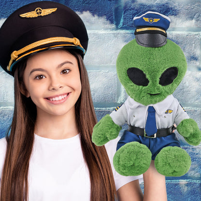 SUPER-SOFT PLUSH - ALIEN 11" WITH PILOT DRESS UP