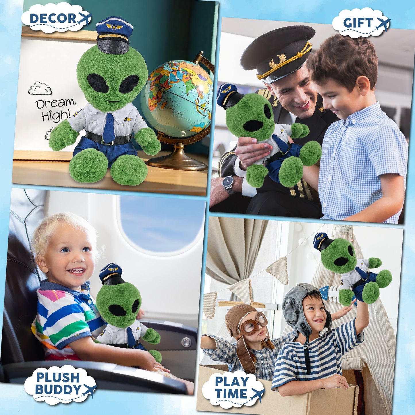 SUPER-SOFT PLUSH - ALIEN 11" WITH PILOT DRESS UP