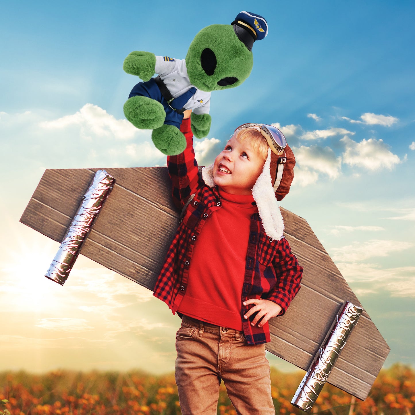 SUPER-SOFT PLUSH - ALIEN 11" WITH PILOT DRESS UP
