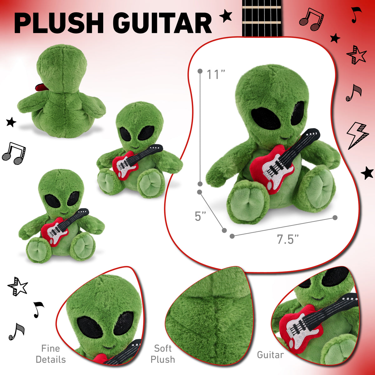 SUPER-SOFT PLUSH - ALIEN 11" WITH GUITAR ADD ON