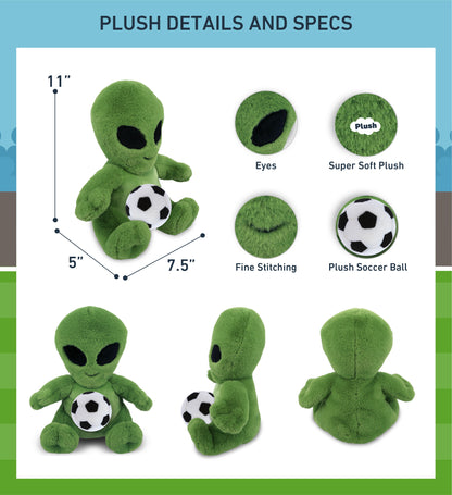 SUPER-SOFT PLUSH - ALIEN 11" WITH SOCCER PLUSH