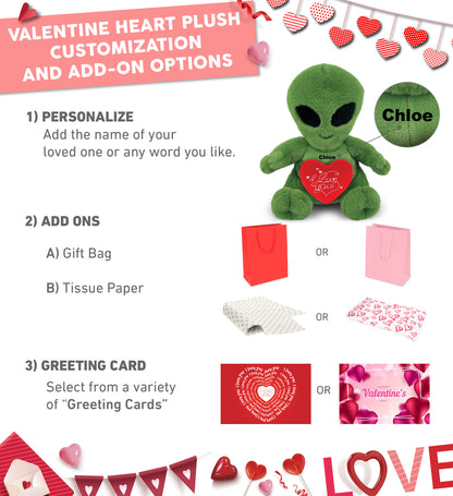 PLUSH I LOVE YOU RED HEART - SUPER-SOFT PLUSH - ALIEN 11"
