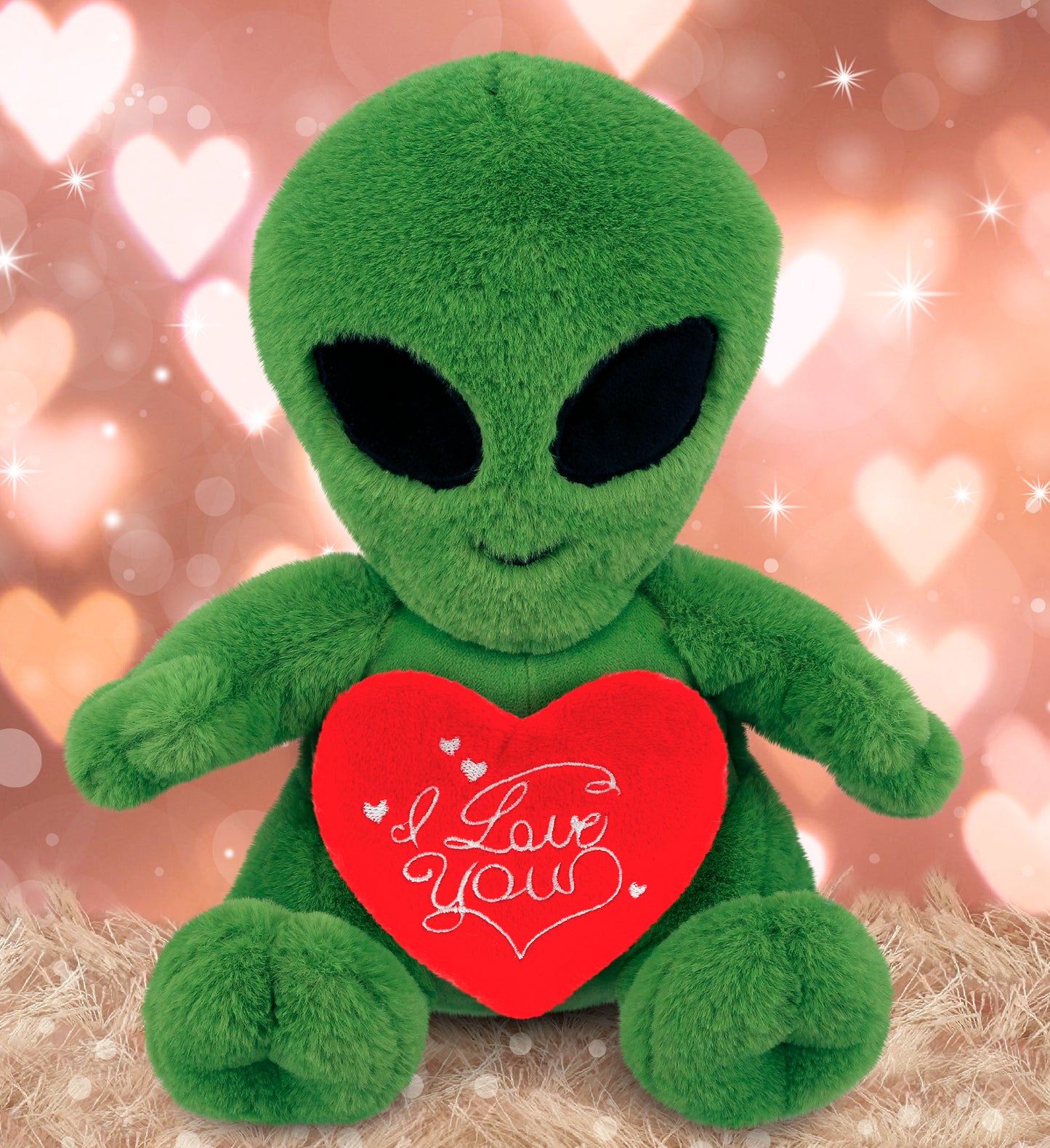 PLUSH I LOVE YOU RED HEART - SUPER-SOFT PLUSH - ALIEN 11"
