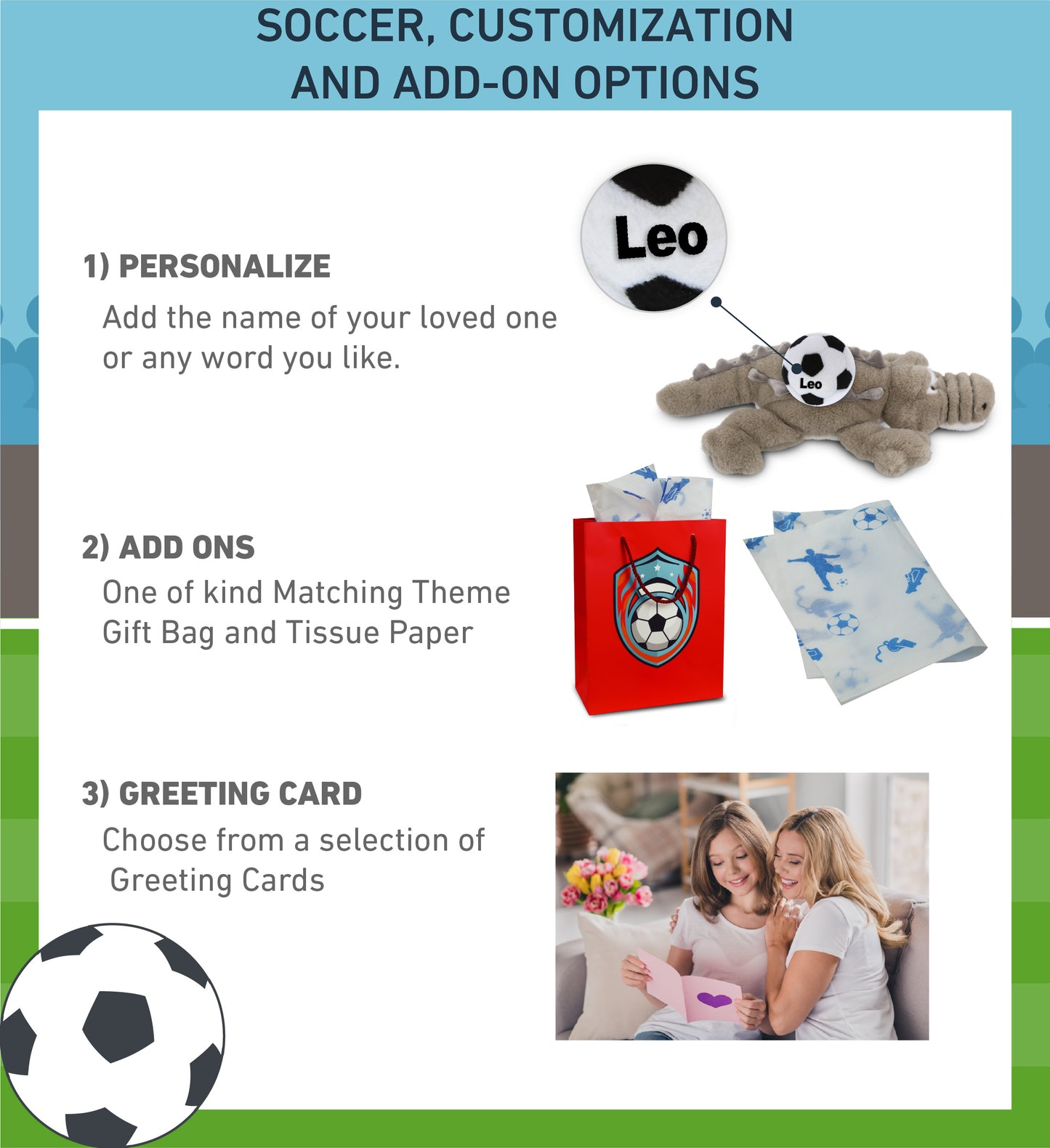SUPER-SOFT PLUSH - GREY ALLIGATOR SMALL 14" WITH SOCCER PLUSH