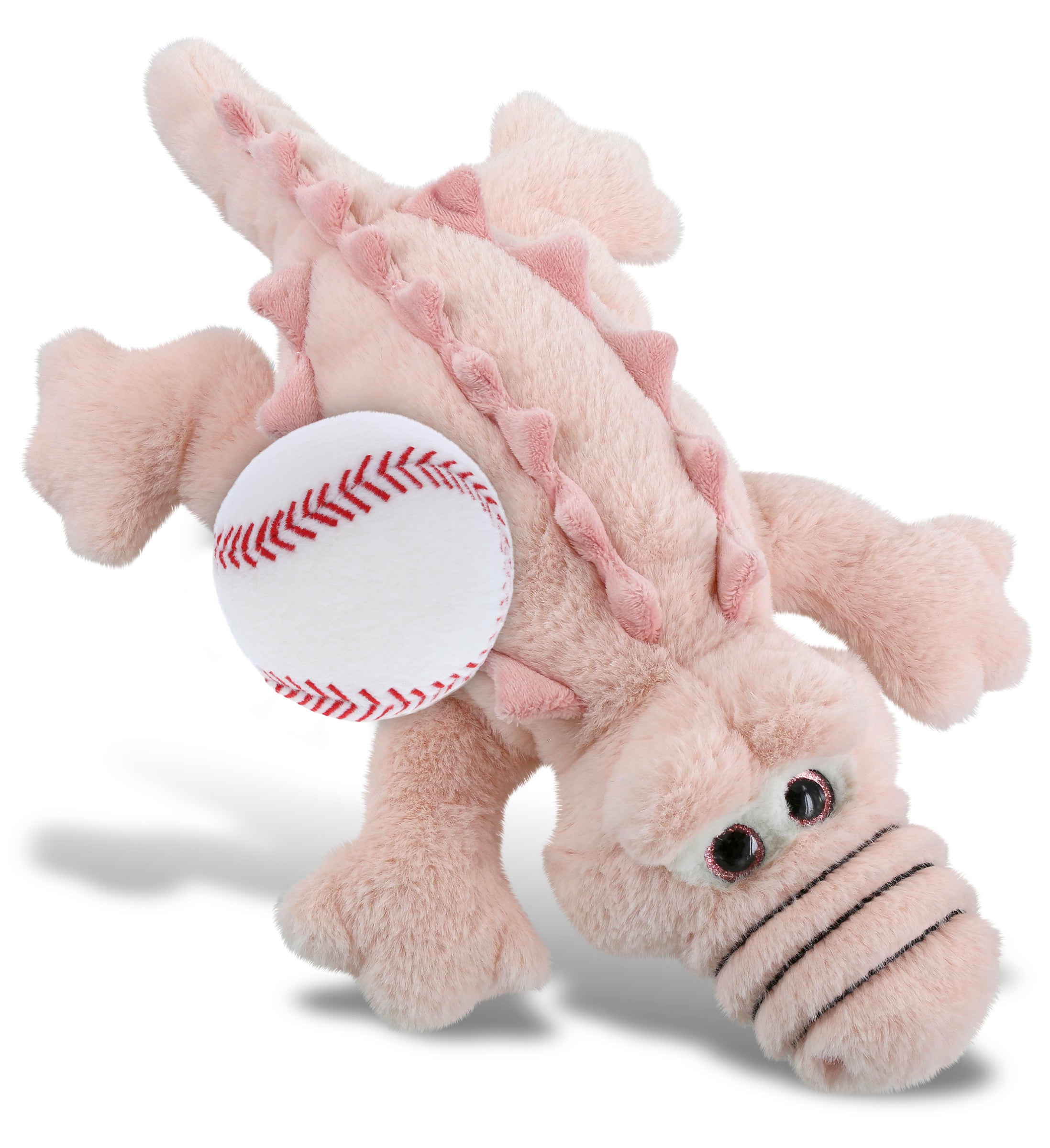 PLUSH BASEBALL - SUPER-SOFT PLUSH - PINK ALLIGATOR SMALL 14"