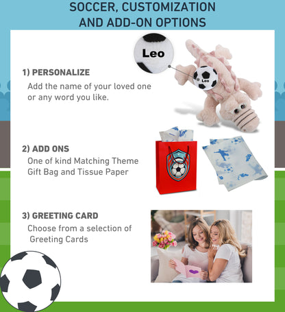 SUPER-SOFT PLUSH - PINK ALLIGATOR SMALL 14" WITH SOCCER PLUSH
