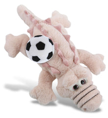 SUPER-SOFT PLUSH - PINK ALLIGATOR SMALL 14" WITH SOCCER PLUSH