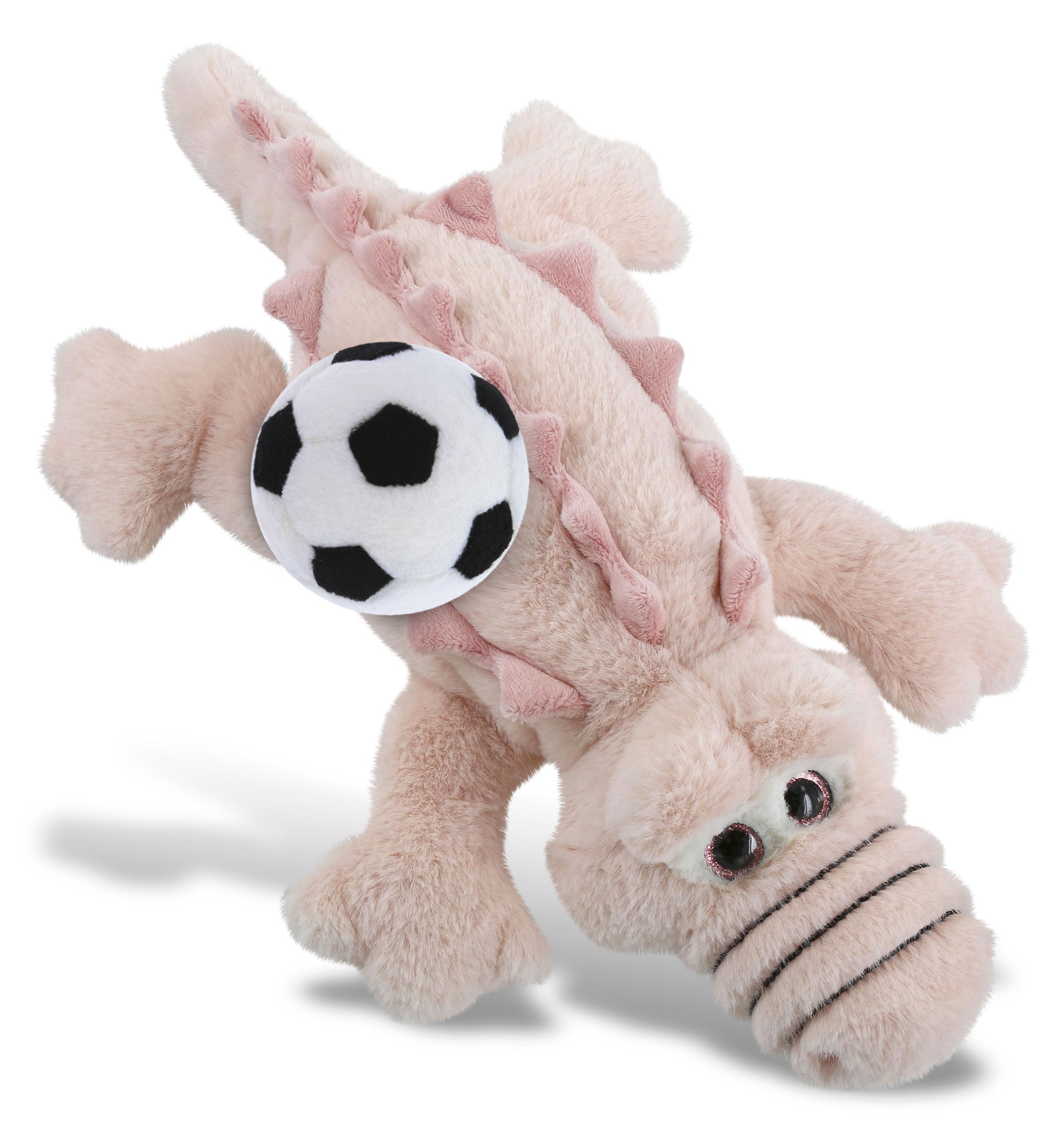 SUPER-SOFT PLUSH - PINK ALLIGATOR SMALL 14" WITH SOCCER PLUSH