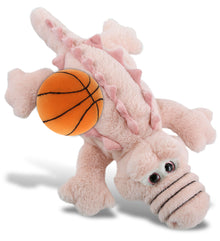 PLUSH BASKETBALL - SUPER-SOFT PLUSH - PINK ALLIGATOR SMALL 14"