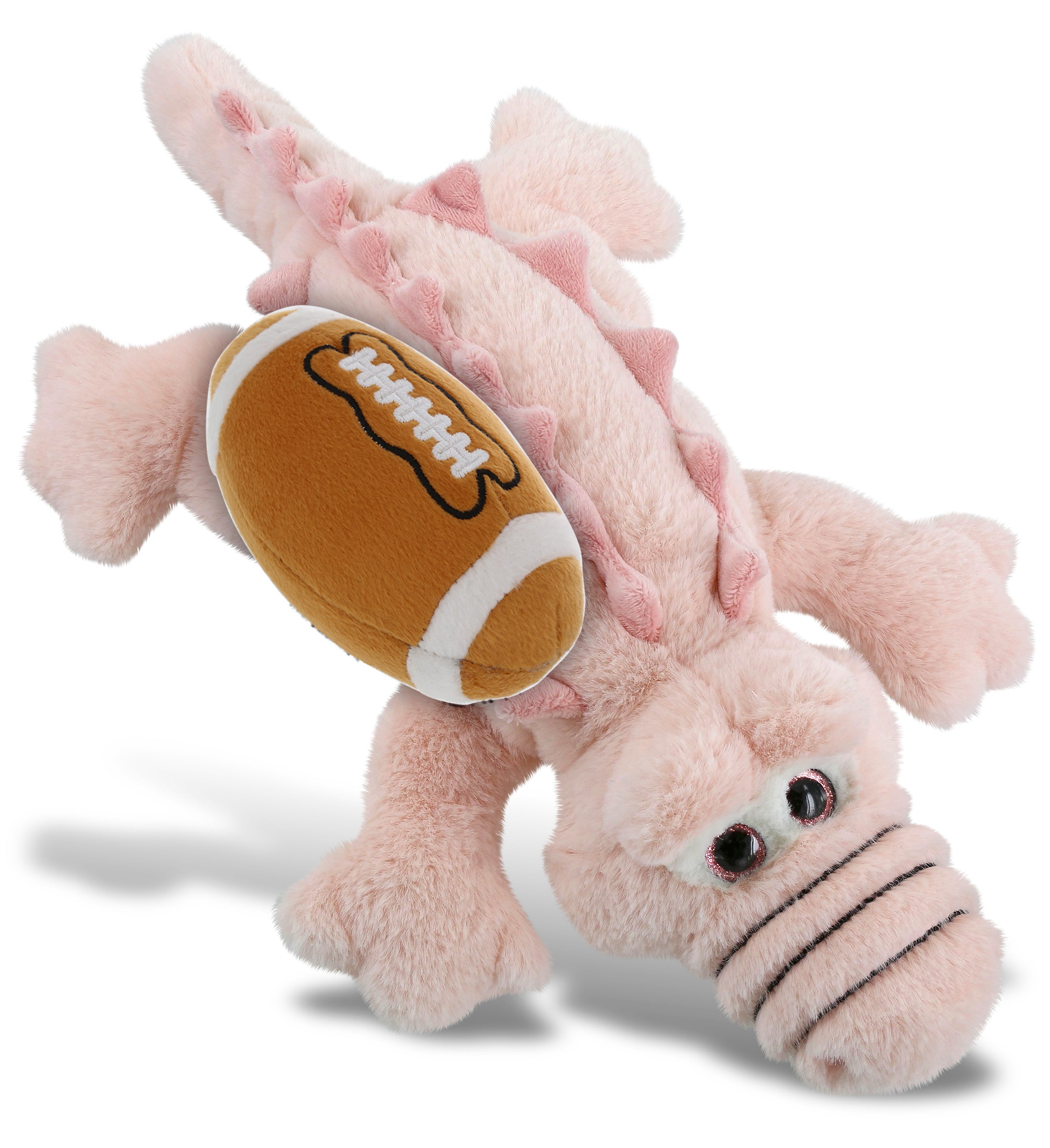 SUPER-SOFT PLUSH - PINK ALLIGATOR SMALL 14" WITH FOOTBALL PLUSH