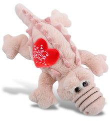 PLUSH I LOVE YOU RED HEART - SUPER-SOFT PLUSH - PINK ALLIGATOR SMALL 14"