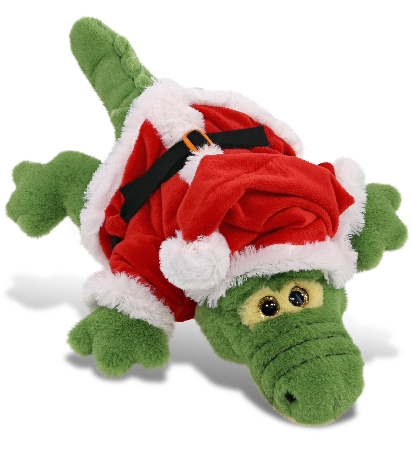 PLUSH SANTA - SUPER-SOFT PLUSH - GREEN ALLIGATOR SMALL 14"