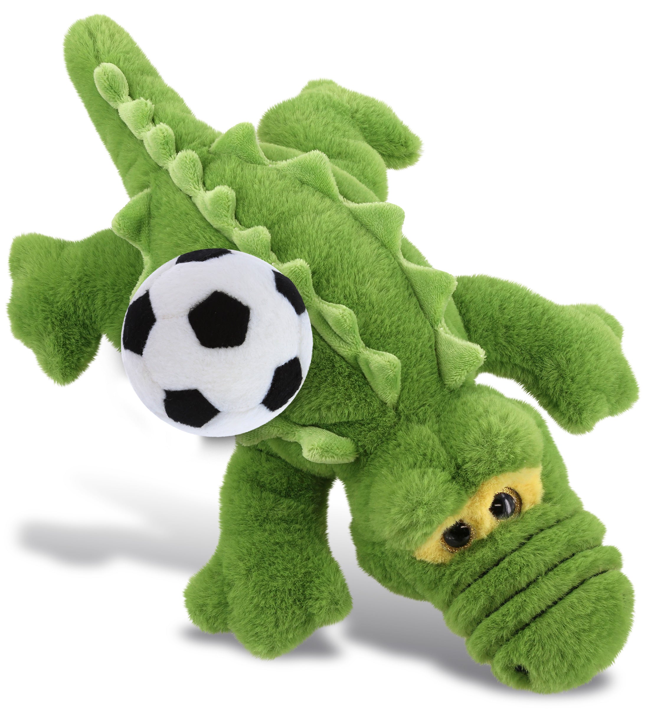 SUPER-SOFT PLUSH - GREEN ALLIGATOR SMALL 14" WITH SOCCER PLUSH